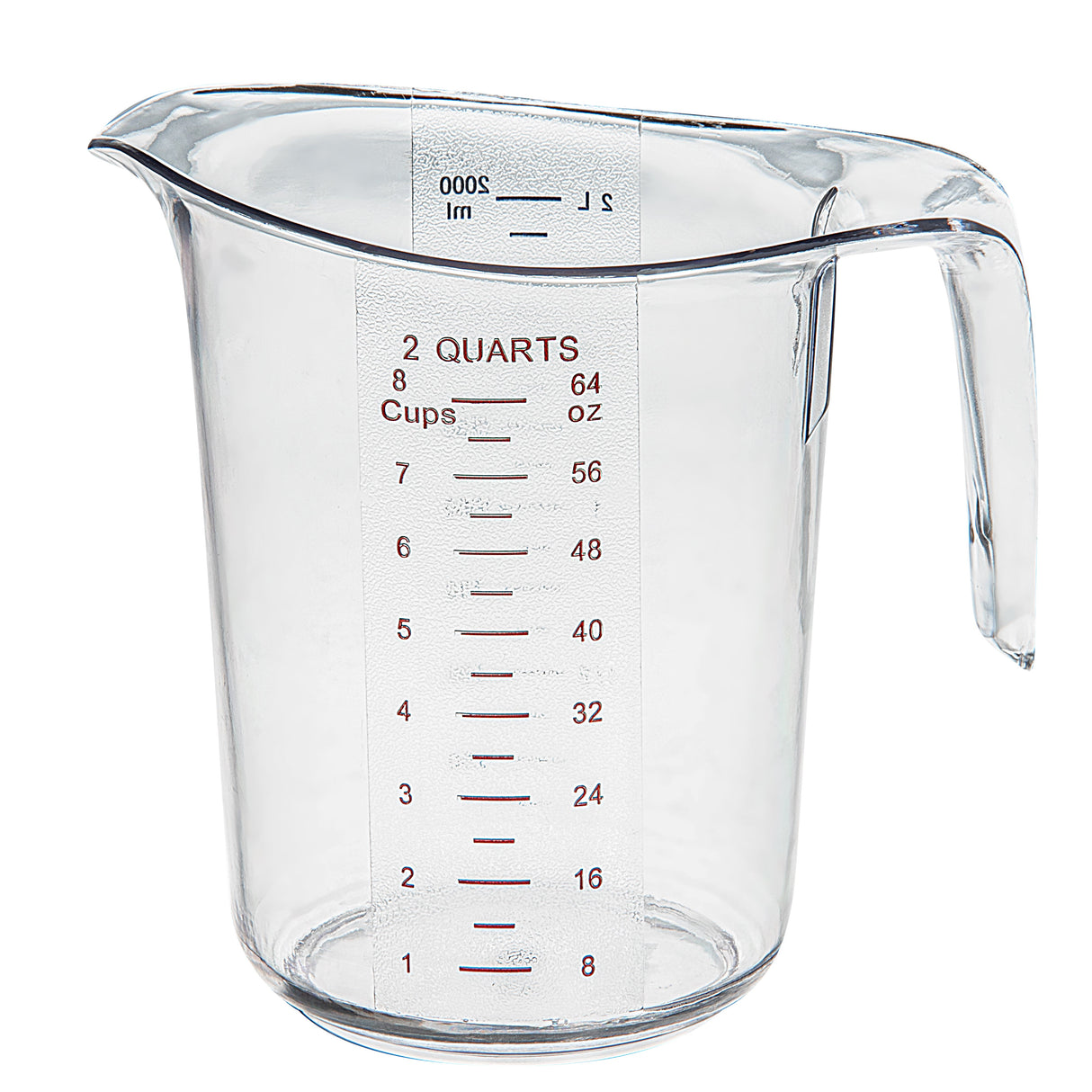 Cups, Measuring, 2 Quart, Clear, Plastic,10 - 1 EACH