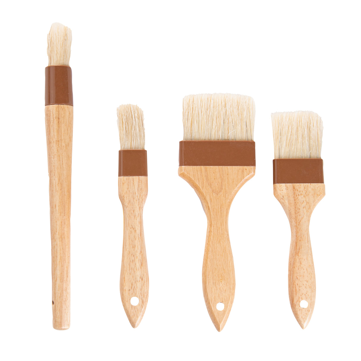 Brush Set, Pastry & Basting, 4-Piece, Wood, Natural, with Boar Bristles,1 - 1 EACH