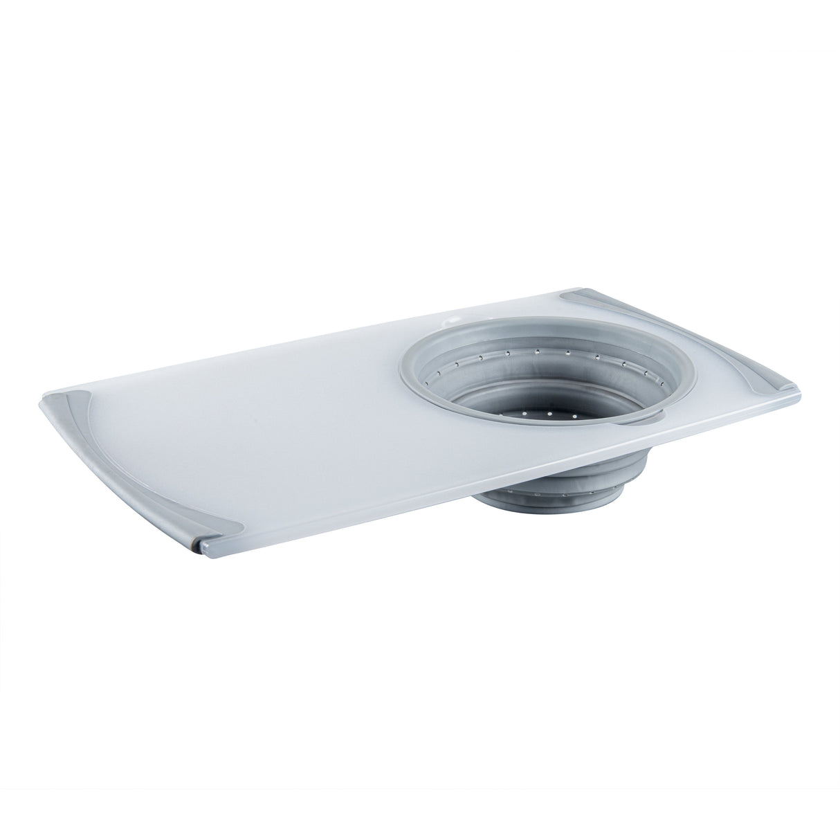 Board, Cutting, RW Base 19.75 x 11.25 Inch, Over-the-Sink, Plastic, Gray, with Collapsible Strainer,1 - 1 EACH