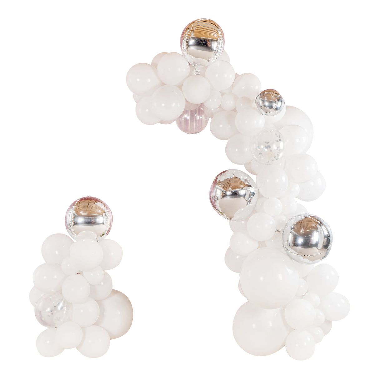 Balloon Kit, Arch & Garland, Balloonify 125 Piece, White & Silver,1 - 1 EACH