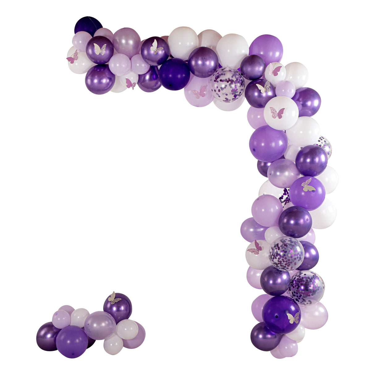 Balloon Kit, Arch & Garland, Balloonify 124 Piece, Confetti Purple & White,1 - 1 EACH
