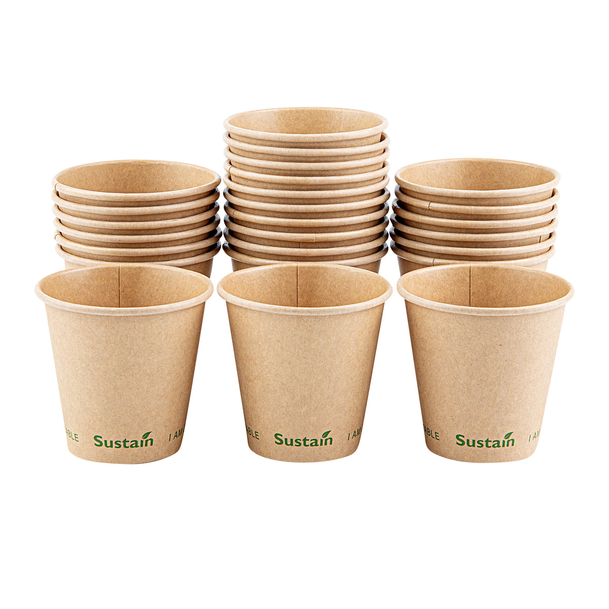 Cups, Hot, Sustain 8 Ounce, PLA-Lined Paper, Kraft, 3.5 x 3.5 x 3.25 Inch, 1 Each,1000 - 1 COUNT