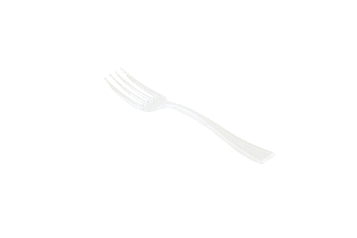 Forks, Mini, Plastic, Clear, 4 Inch, 1 Each,100 - 1 COUNT