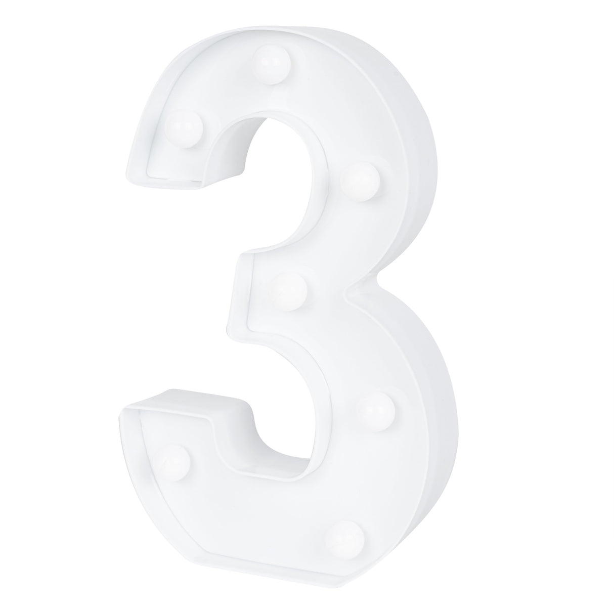 Sign, LED Marquee, 8.75 Inch, Number 3, White,1 - 1 EACH
