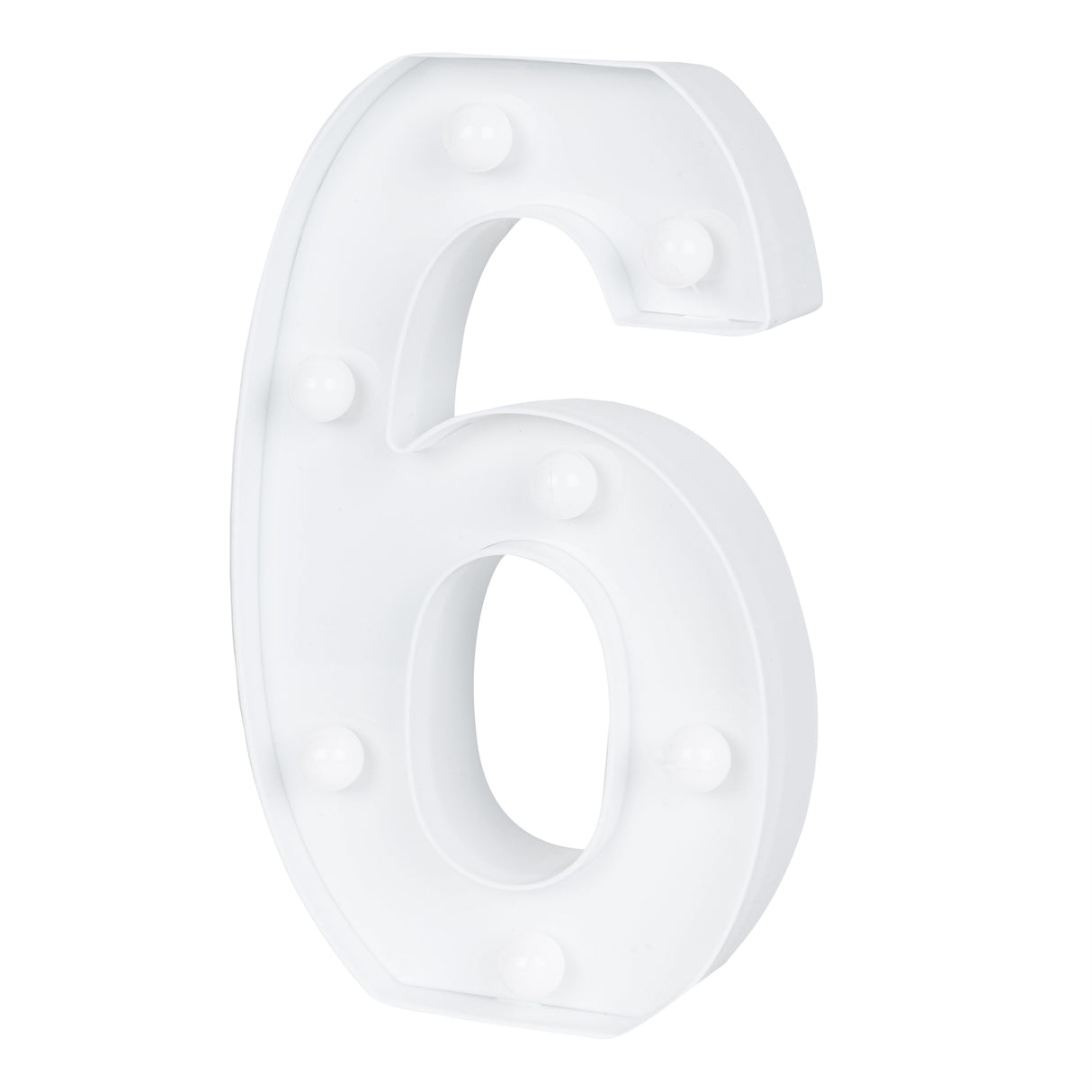 Sign, LED Marquee, 8.75 Inch, Number 6, White,1 - 1 EACH
