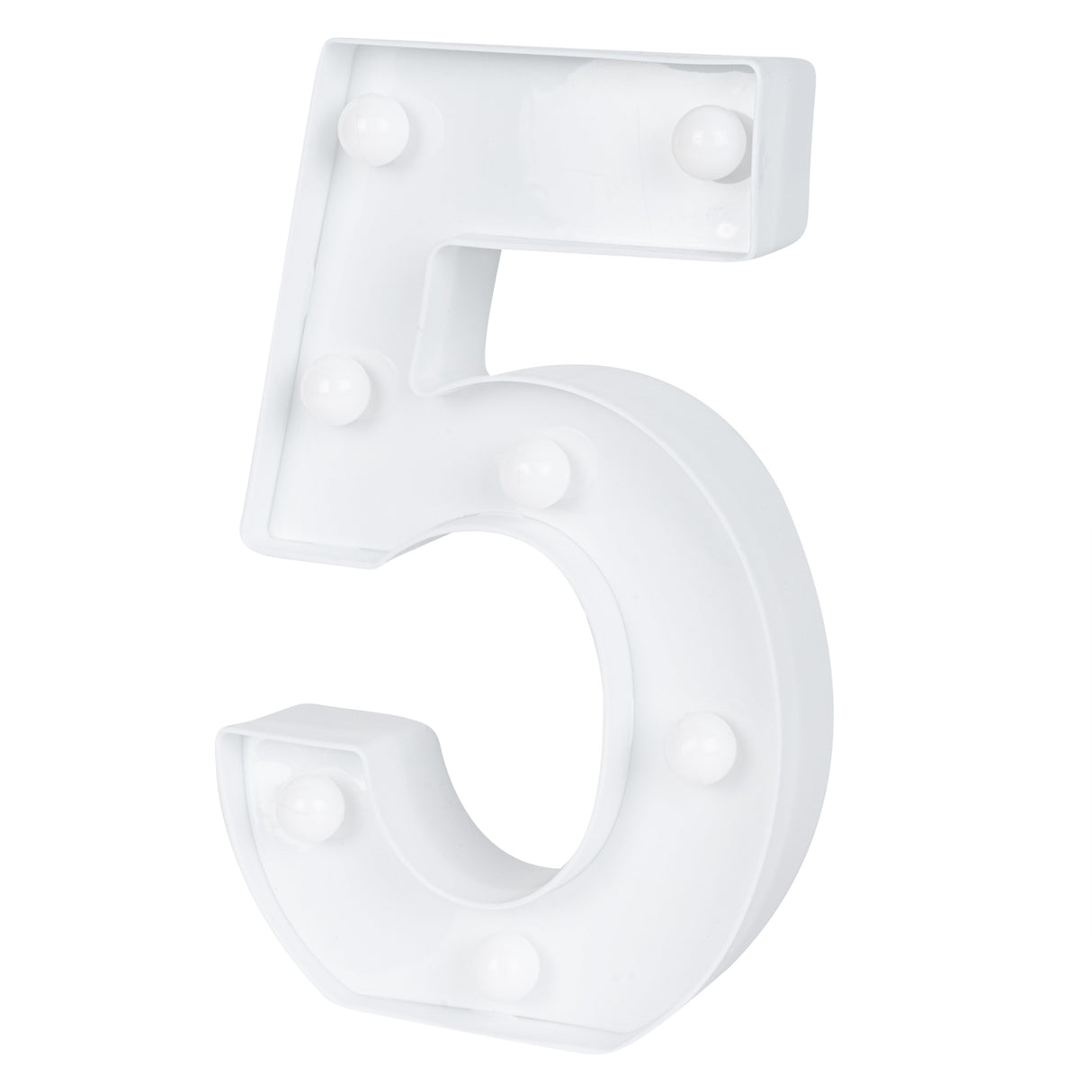 Sign, LED Marquee, 8.75 Inch, Number 5, White,1 - 1 EACH
