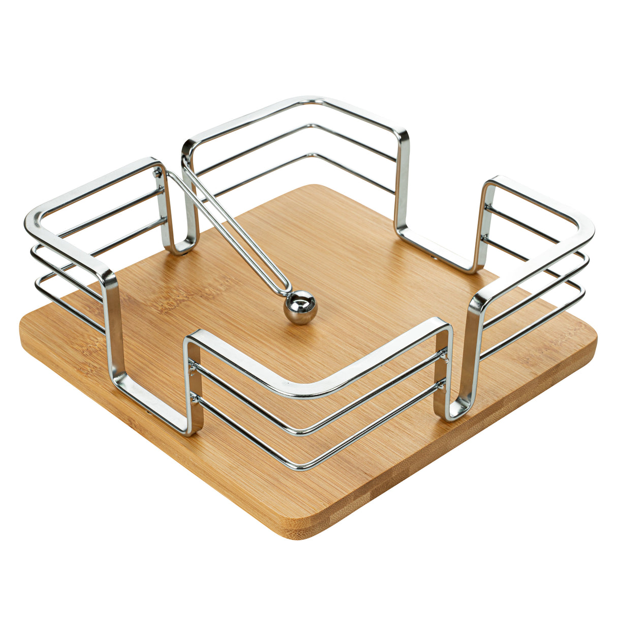 Holder, Napkin, 7.75 x 7.75 x 2.75 Inch, Bamboo, Natural, with Weight,1 - 1 EACH