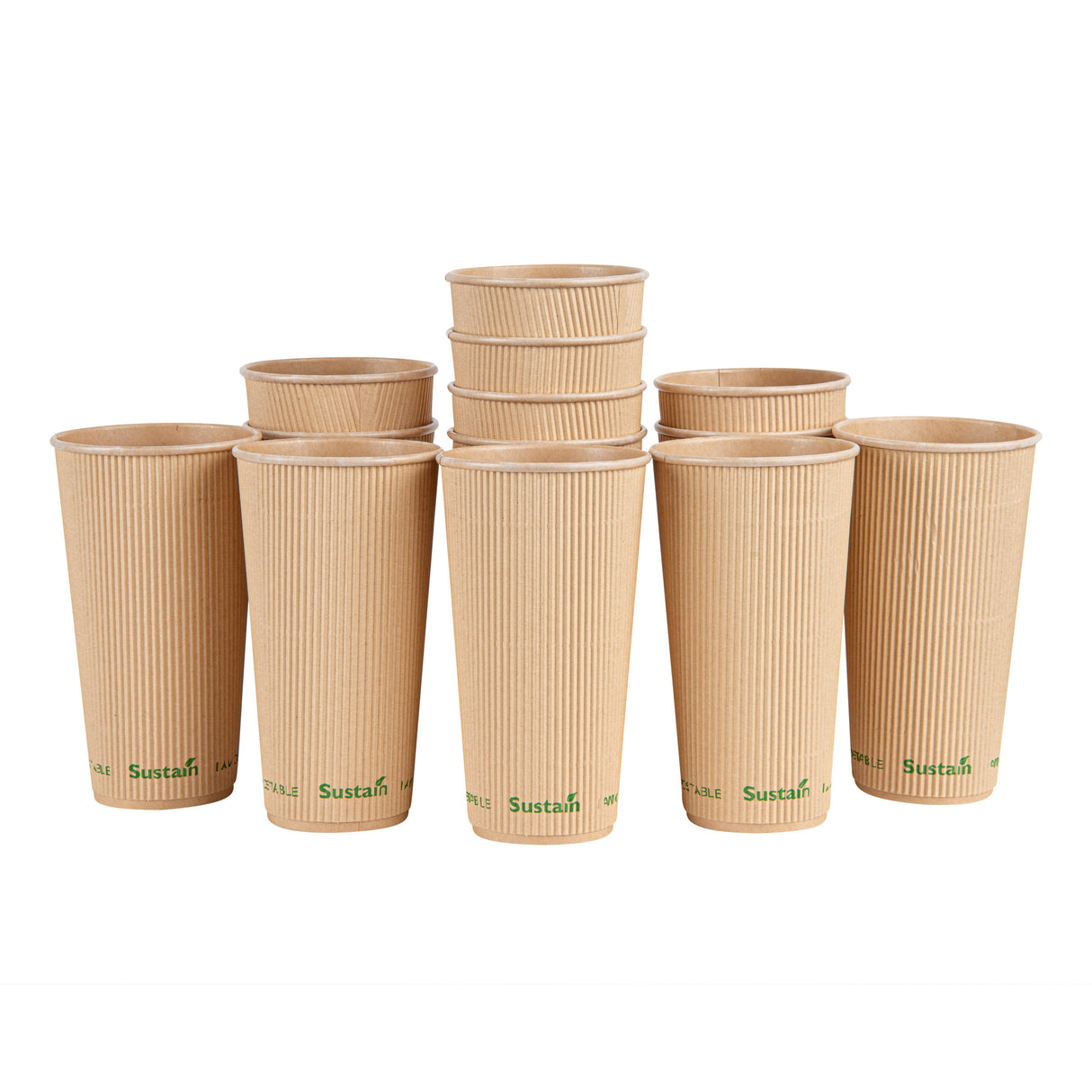 Cups, Hot, Sustain 20 Ounce, PLA-Lined Paper, Kraft, 3.5 x 3.5 x 6.25 Inch,10 - 1 EACH