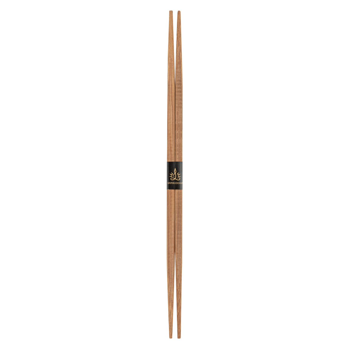 Chopsticks, Bambuddha Contour, Bamboo, Brown, 9.50 Inch, with Paper Band,100 - 1 EACH