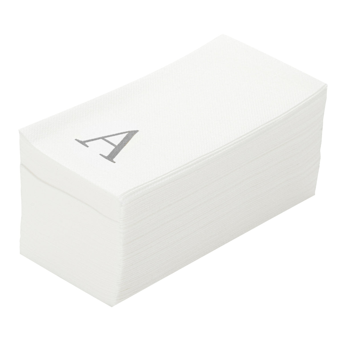 Towels, Guest, Luxenap, Linen-Like, White, with Silver Sans Serif Letter A, Air Laid, 15.75 x 8 Inch,50 - 1 EACH