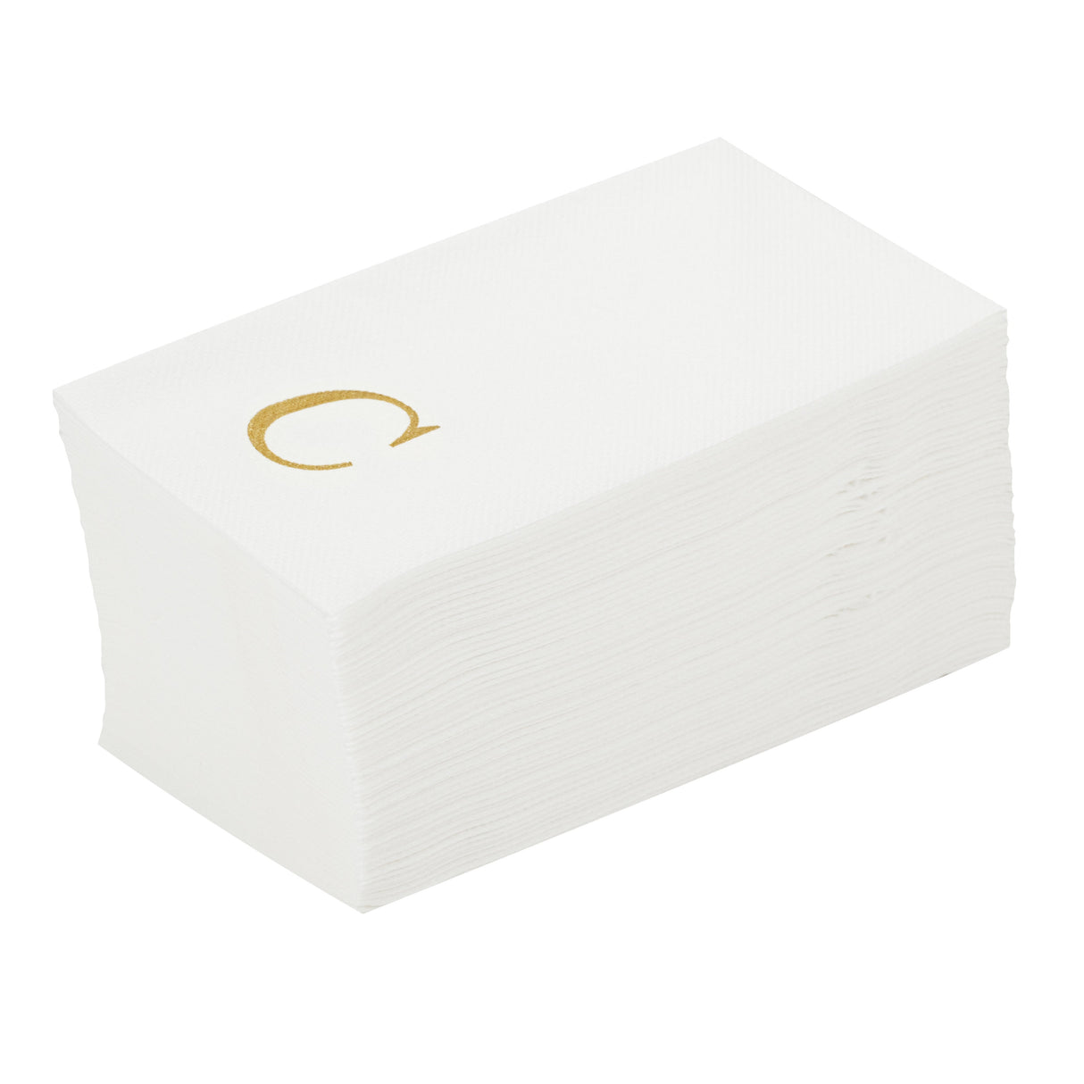 Towels, Guest, Luxenap, Linen-Like, White, with Gold Sans Serif Letter C, Air Laid, 15.75 x 8 Inch,50 - 1 EACH