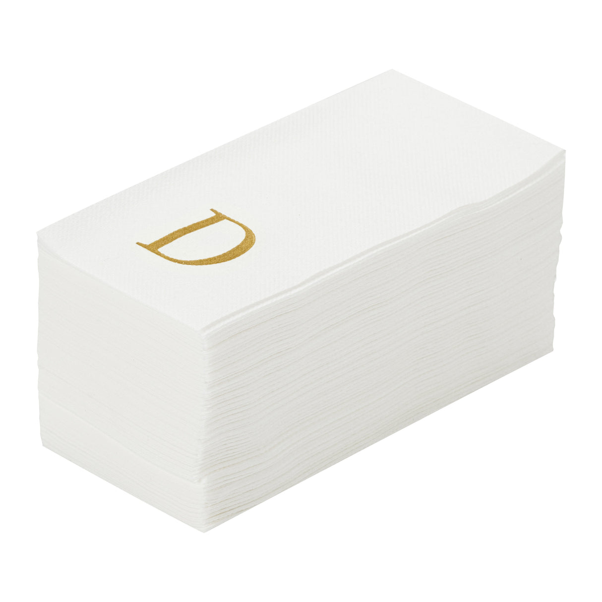 Towels, Guest, Luxenap, Linen-Like, White, with Gold Sans Serif Letter D, Air Laid, 15.75 x 8 Inch,50 - 1 EACH