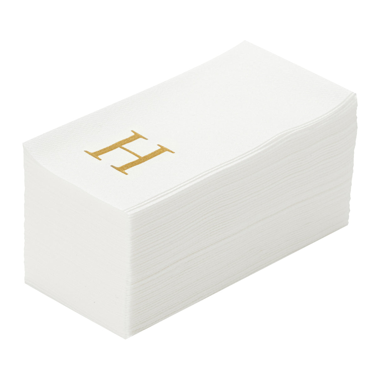 Towels, Guest, Luxenap, Linen-Like, White, with Gold Sans Serif Letter H, Air Laid, 15.75 x 8 Inch,50 - 1 EACH