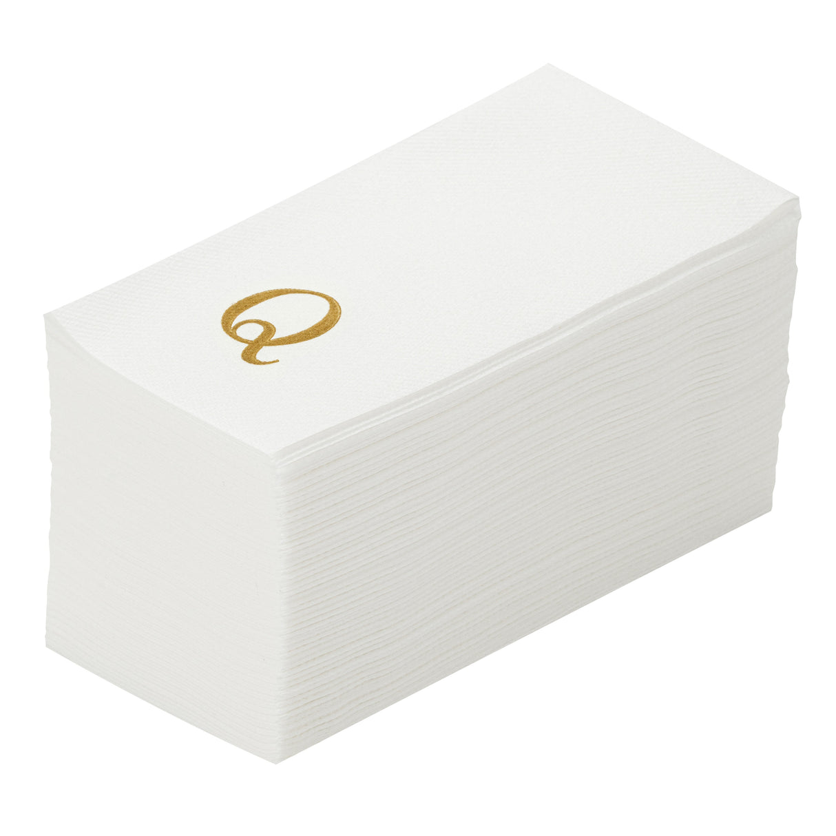 Towels, Guest, Luxenap, Linen-Like, White, with Gold Sans Serif Letter Q, Air Laid, 15.75 x 8 Inch,50 - 1 EACH