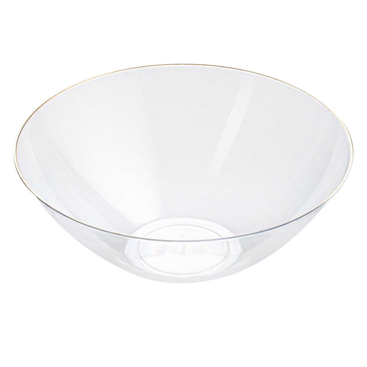Bowls, Moderna 6 Ounce, Plastic, Clear with Gold Rim, Round, 4.75 x 4.75 x 1.75 Inch,20 - 1 EACH