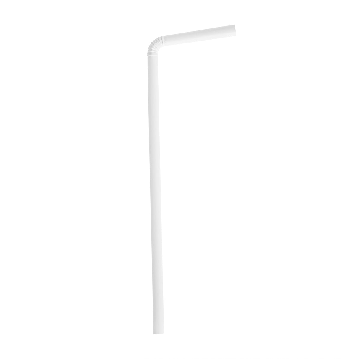Straws, Flexible, Basic Nature 8.25 Inch, Plastic, White, Wrapped, PLA & PBAT,100 - 1 EACH