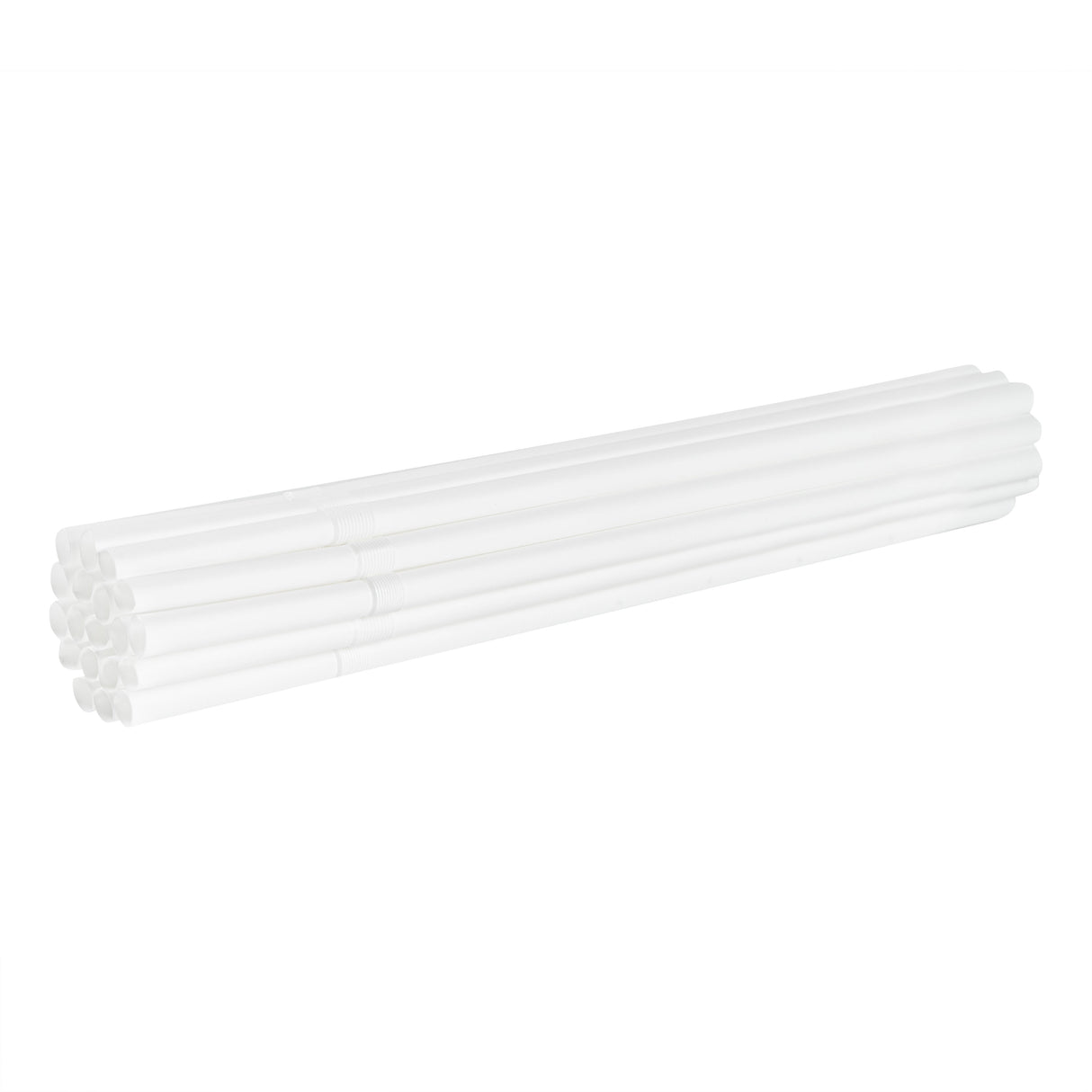 Straws, Flexible, Basic Nature 8.25 Inch, Plastic, White, PLA & PBAT,100 - 1 EACH
