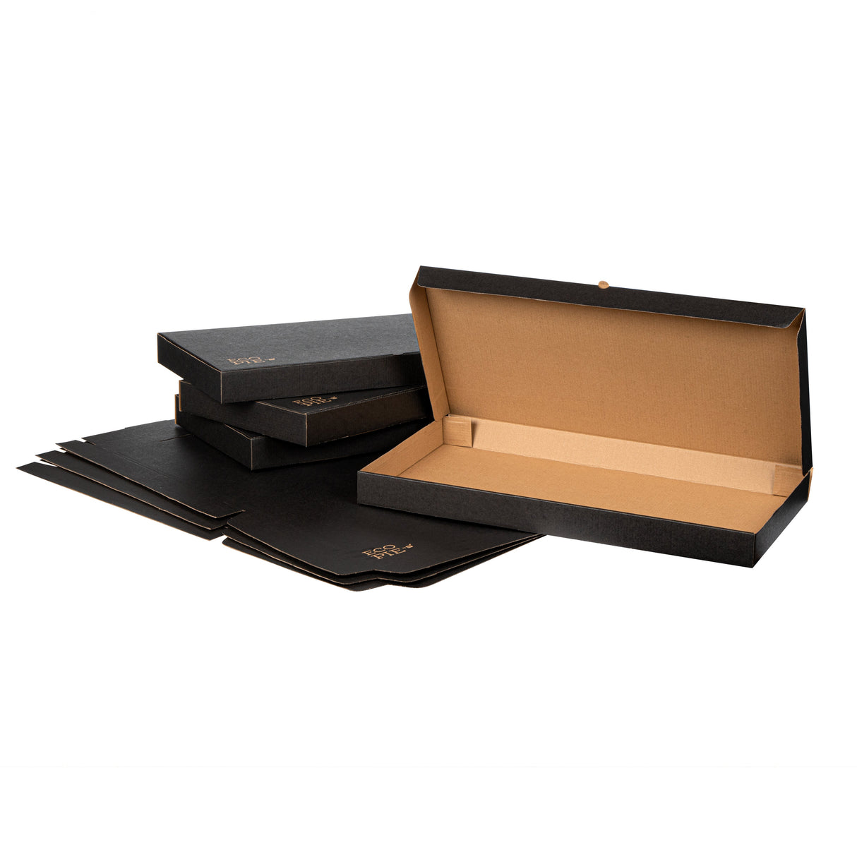 Boxes, Flatbread, 24 x 8 x 2 Inch, Paper, Kraft & Black, Corrugated,50 - 1 EACH