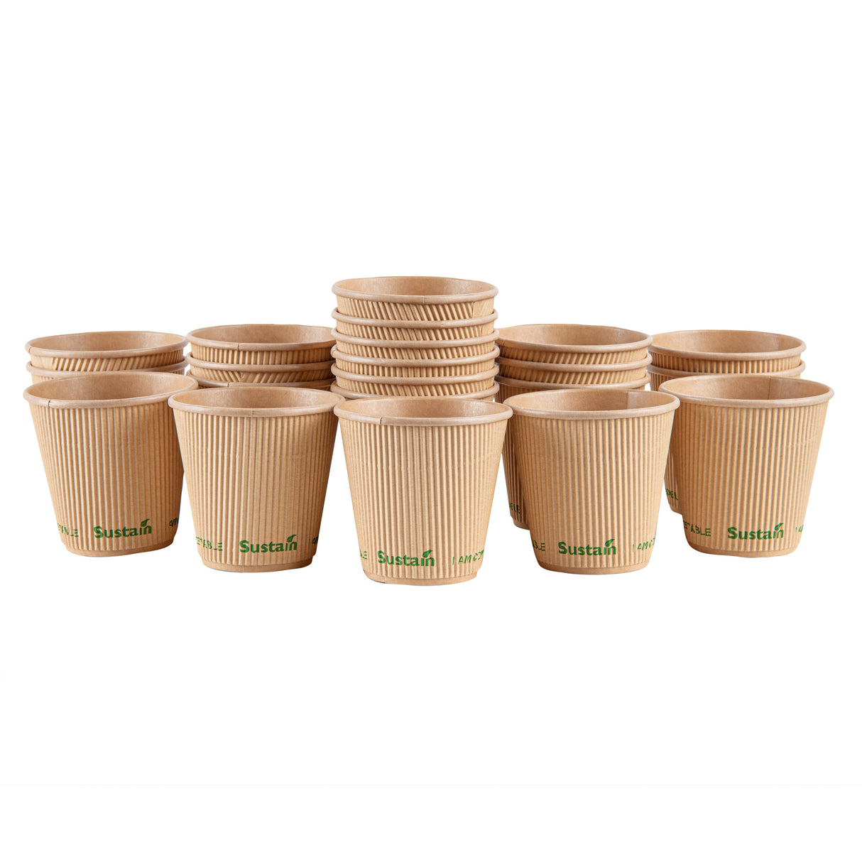 Cups, Hot, Sustain 8 Ounce, PLA-Lined Paper, Kraft, 3.5 x 3.5 x 3.5 Inch,500 - 1 EACH