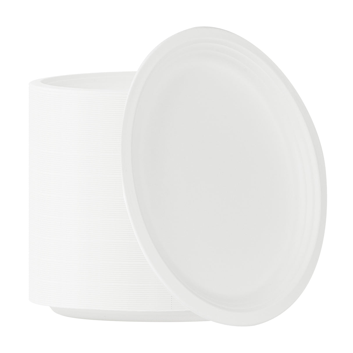 Plates, Pulp Safe 12.5 x 10 x 1 Inch, Sugarcane & Bagasse, White, Oval,100 - 1 EACH