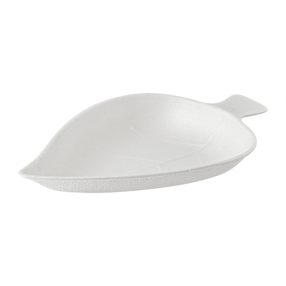 Plates, Tasting, Leaf-Shaped, Bagasse, White, 3.75 x 2.25 x 0.5 Inch,100 - 1 EACH