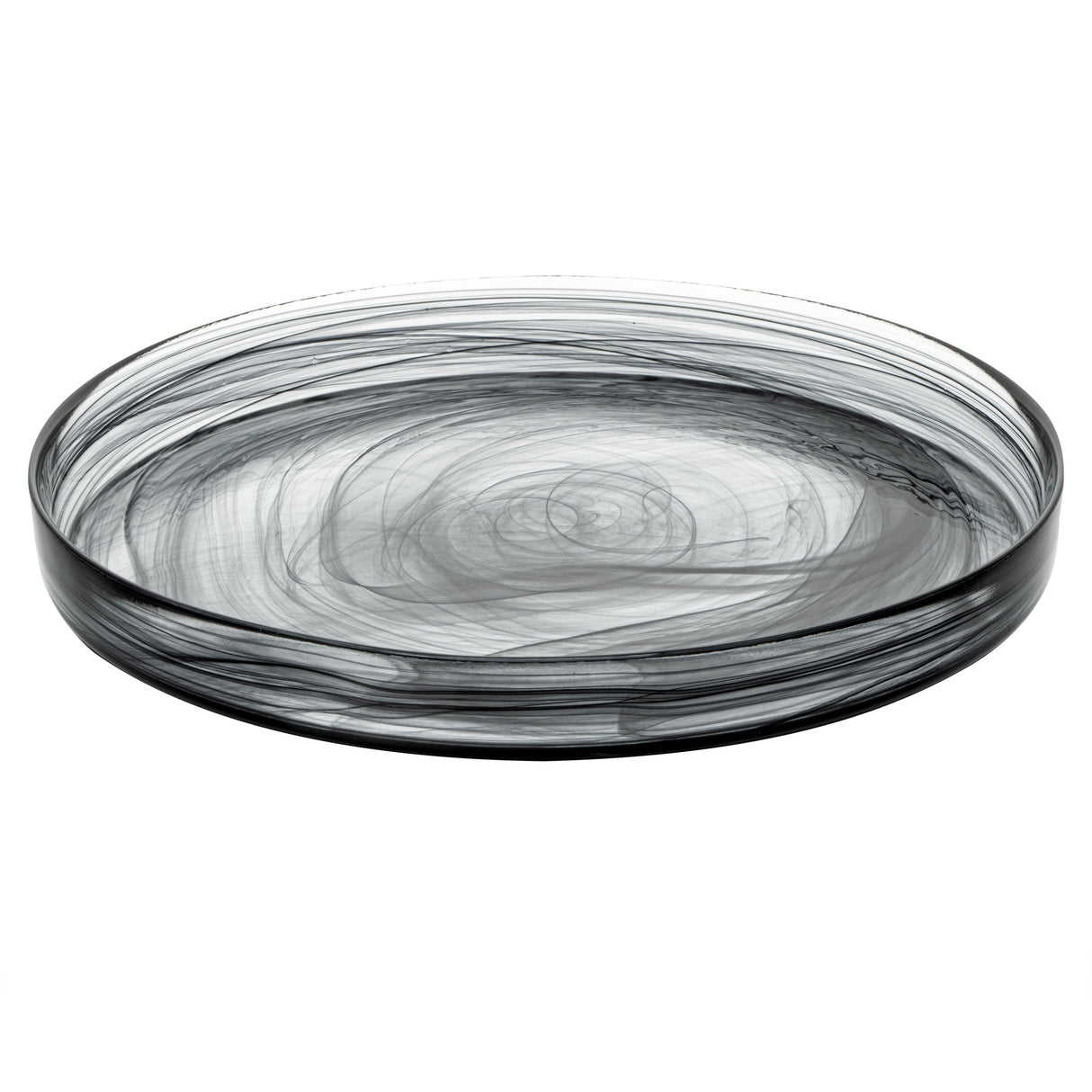 Plates, Vetri 11 x 11 x 1.25 Inch, Glass, Black Alabaster, Round,6 - 1 EACH
