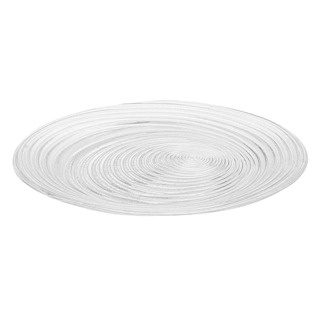 Plates, Vetri 11.75 x 11.75 x 1.25 Inch, Glass Swirl, Clear, Round,6 - 1 EACH