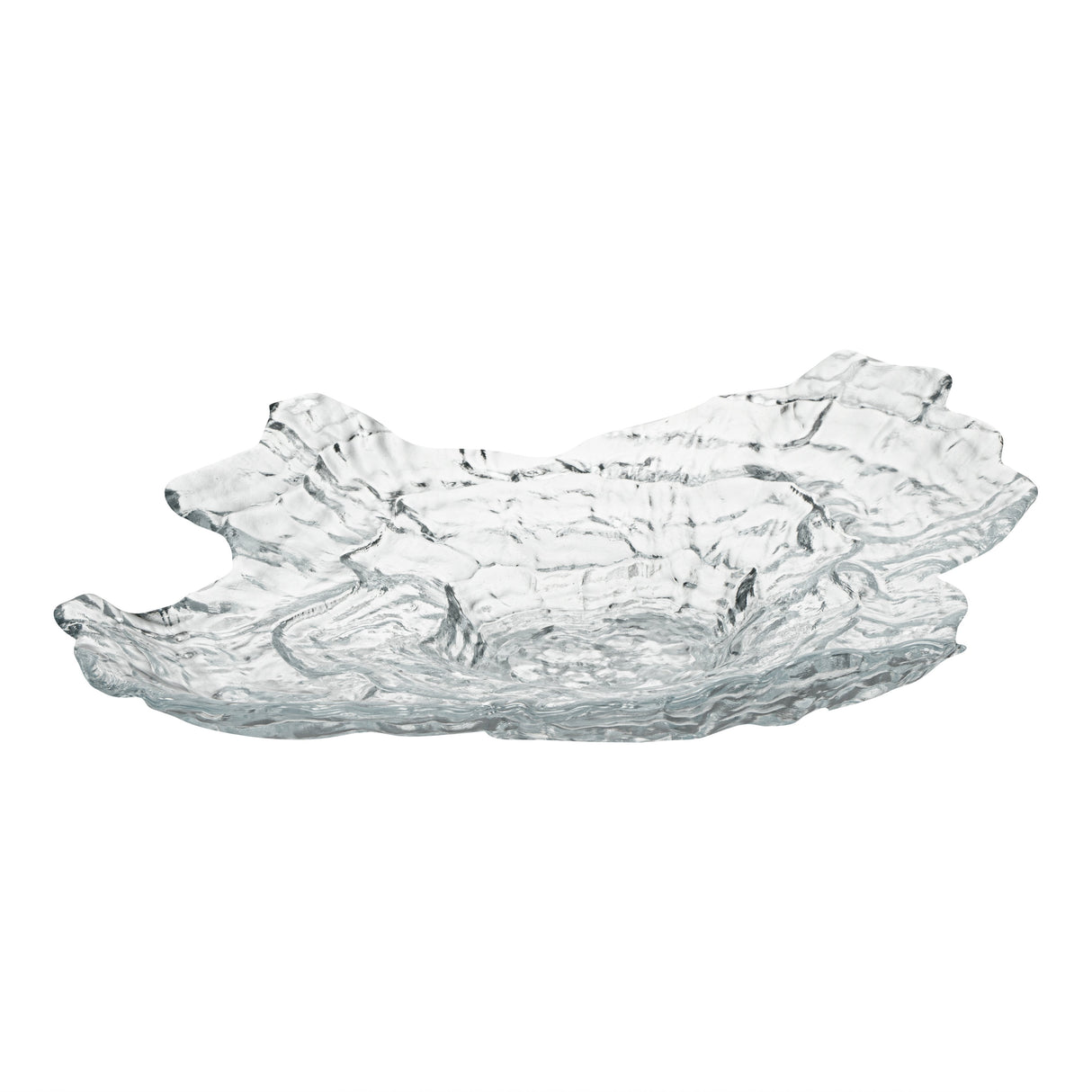 Plates, Serving, Vetri 15 x 11.5 x 2.75 Inch, Glass, Clear, Abstract Seashell,6 - 1 EACH