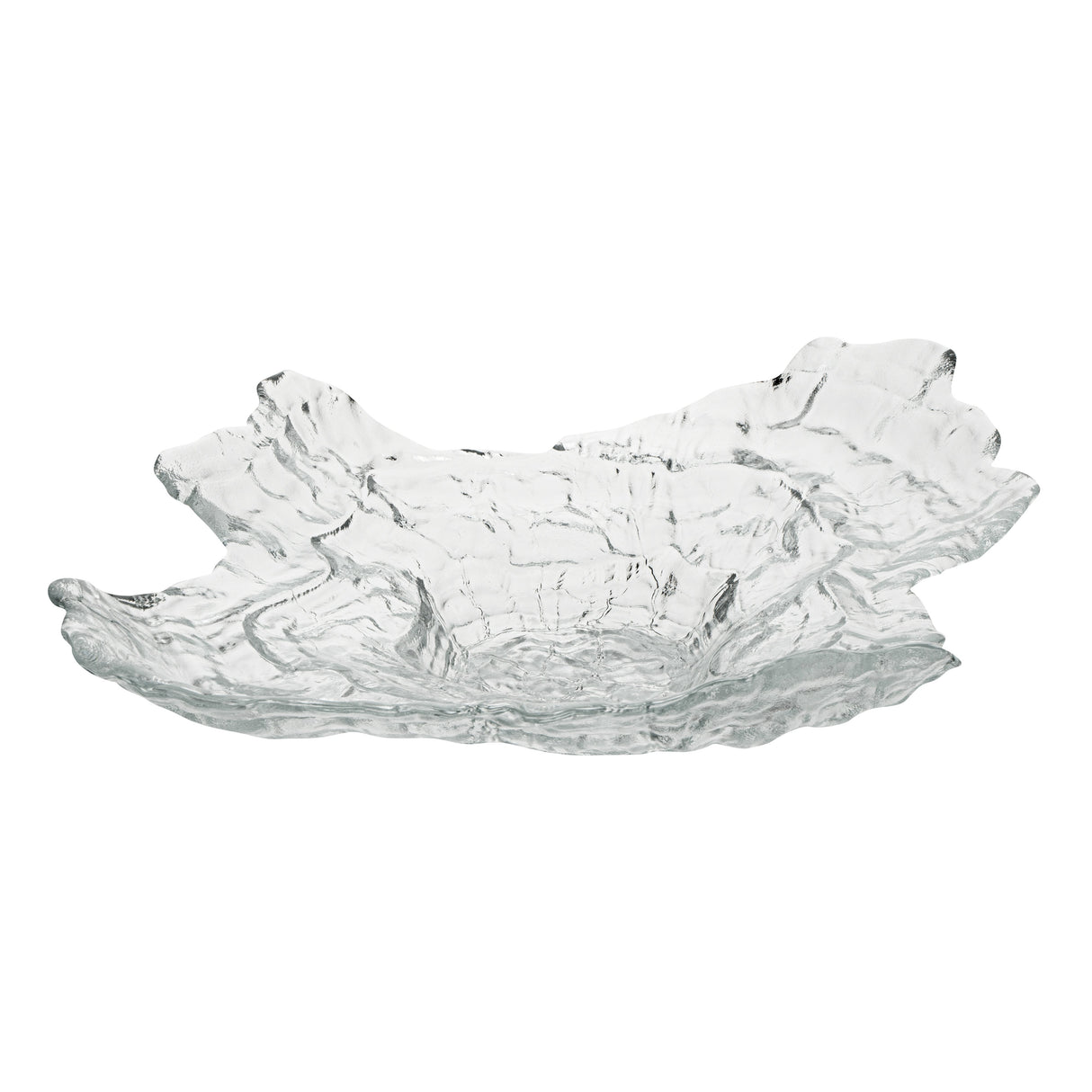 Plates, Serving, Vetri 18 x 13.5 x 3.75 Inch, Glass, Clear, Abstract Seashell,4 - 1 EACH