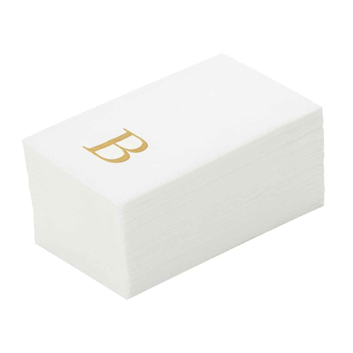 Towels, Guest, Luxenap, Linen-Like, White, with Gold Sans Serif Letter B, Air Laid, 15.75 x 8 Inch, 1 Each,2000 - 1 COUNT