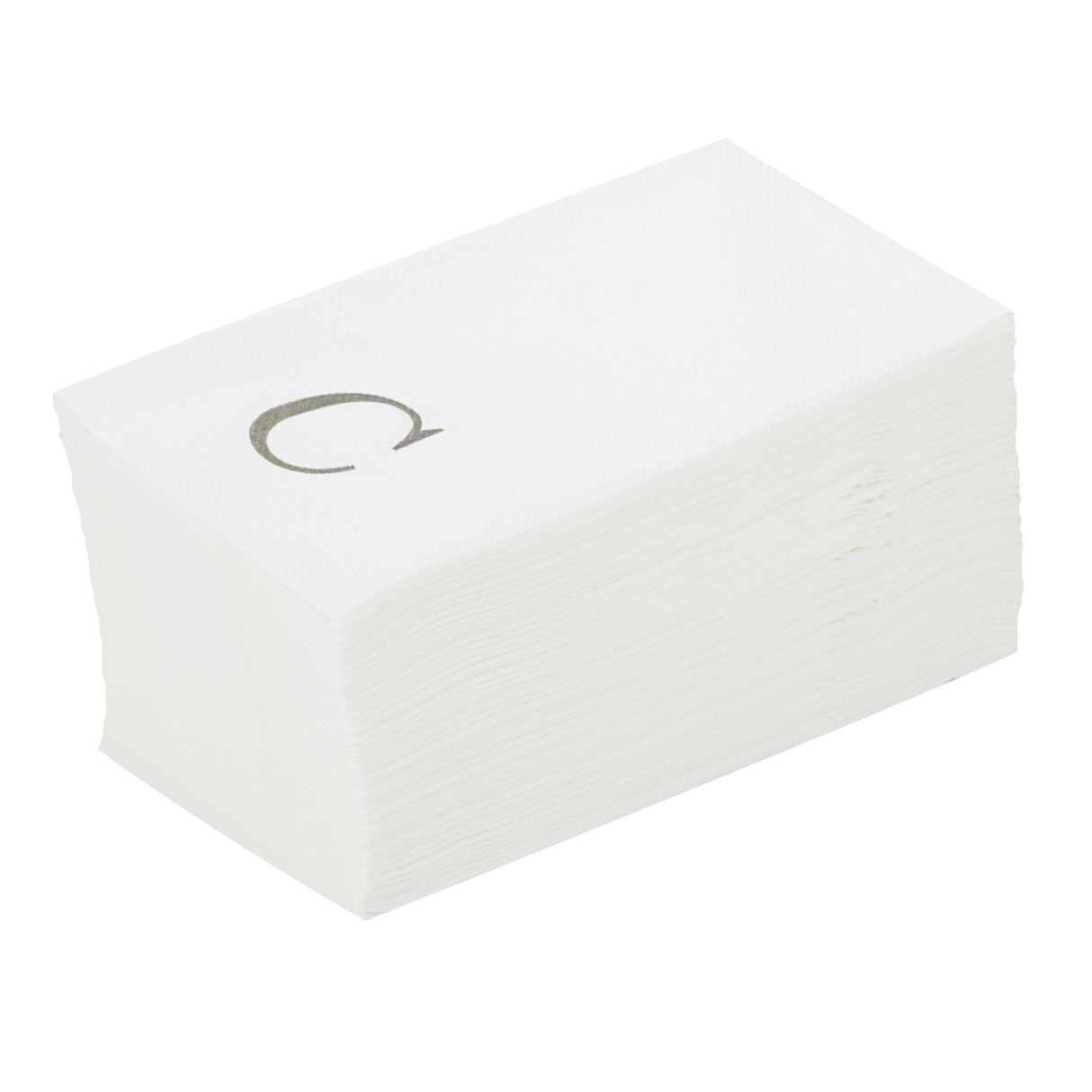 Towels, Guest, Luxenap, Linen-Like, White, with Silver Sans Serif Letter C, Air Laid, 15.75 x 8 Inch,2000 - 1 EACH