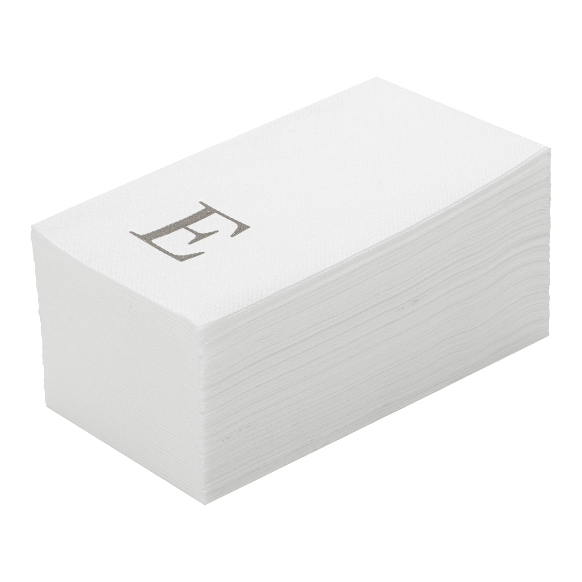 Towels, Guest, Luxenap, Linen-Like, White, with Silver Sans Serif Letter E, Air Laid, 15.75 x 8 Inch, 1 Each,2000 - 1 COUNT