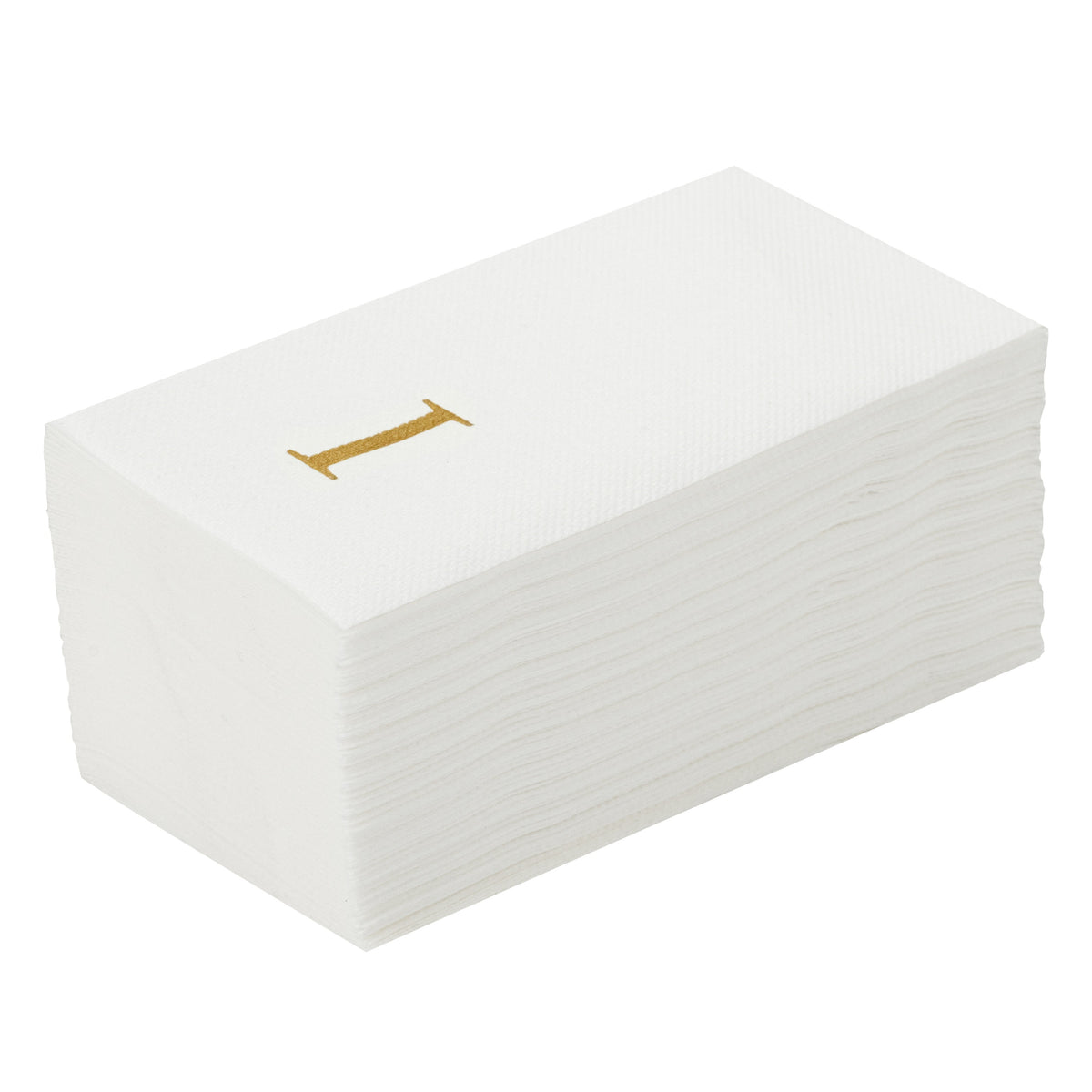 Towels, Guest, Luxenap, Linen-Like, White, with Gold Sans Serif Letter I, Air Laid, 15.75 x 8 Inch, 1 Each,2000 - 1 COUNT