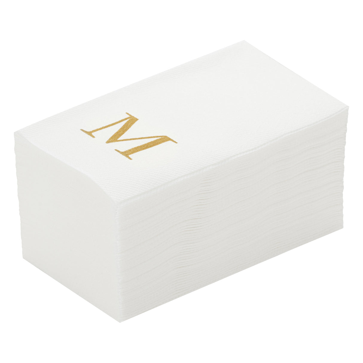 Towels, Guest, Luxenap, Linen-Like, White, with Gold Sans Serif Letter M, Air Laid, 15.75 x 8 Inch,2000 - 1 EACH