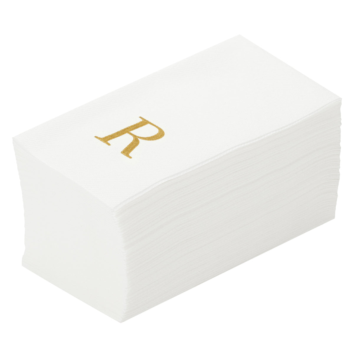 Towels, Guest, Luxenap, Linen-Like, White, with Gold Sans Serif Letter R, Air Laid, 15.75 x 8 Inch, 1 Each,2000 - 1 COUNT