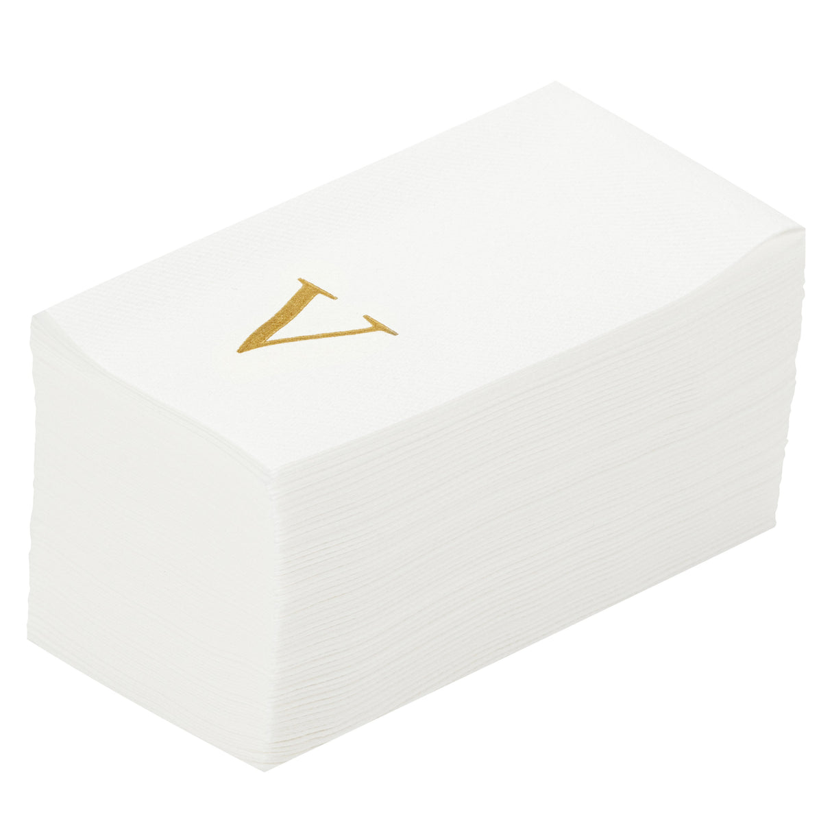 Towels, Guest, Luxenap, Linen-Like, White, with Gold Sans Serif Letter V, Air Laid, 15.75 x 8 Inch,2000 - 1 EACH