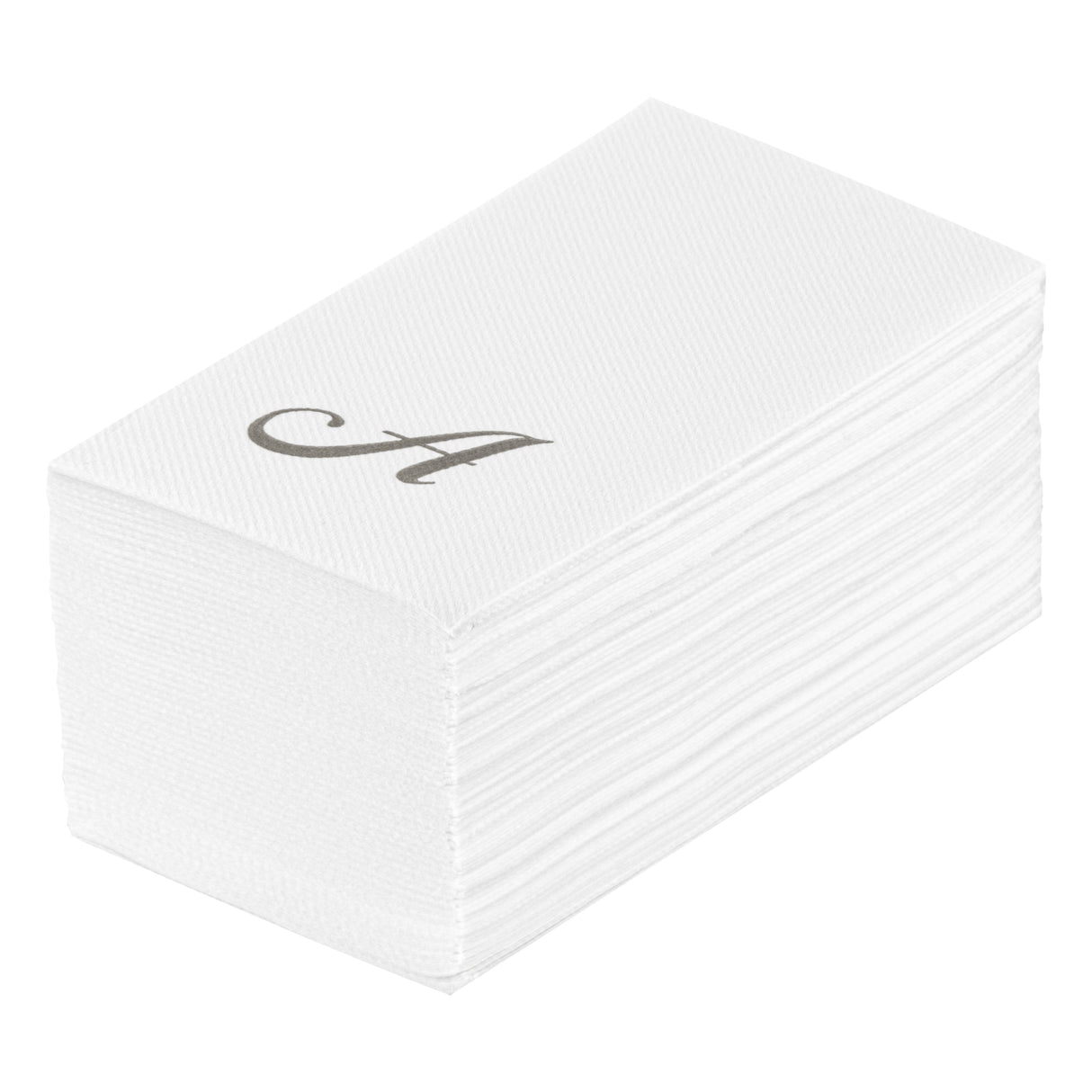 Towels, Guest, Luxenap, Linen-Like, White, with Silver Cursive Letter A, Air Laid, 15.75 x 8 Inch,2000 - 1 EACH