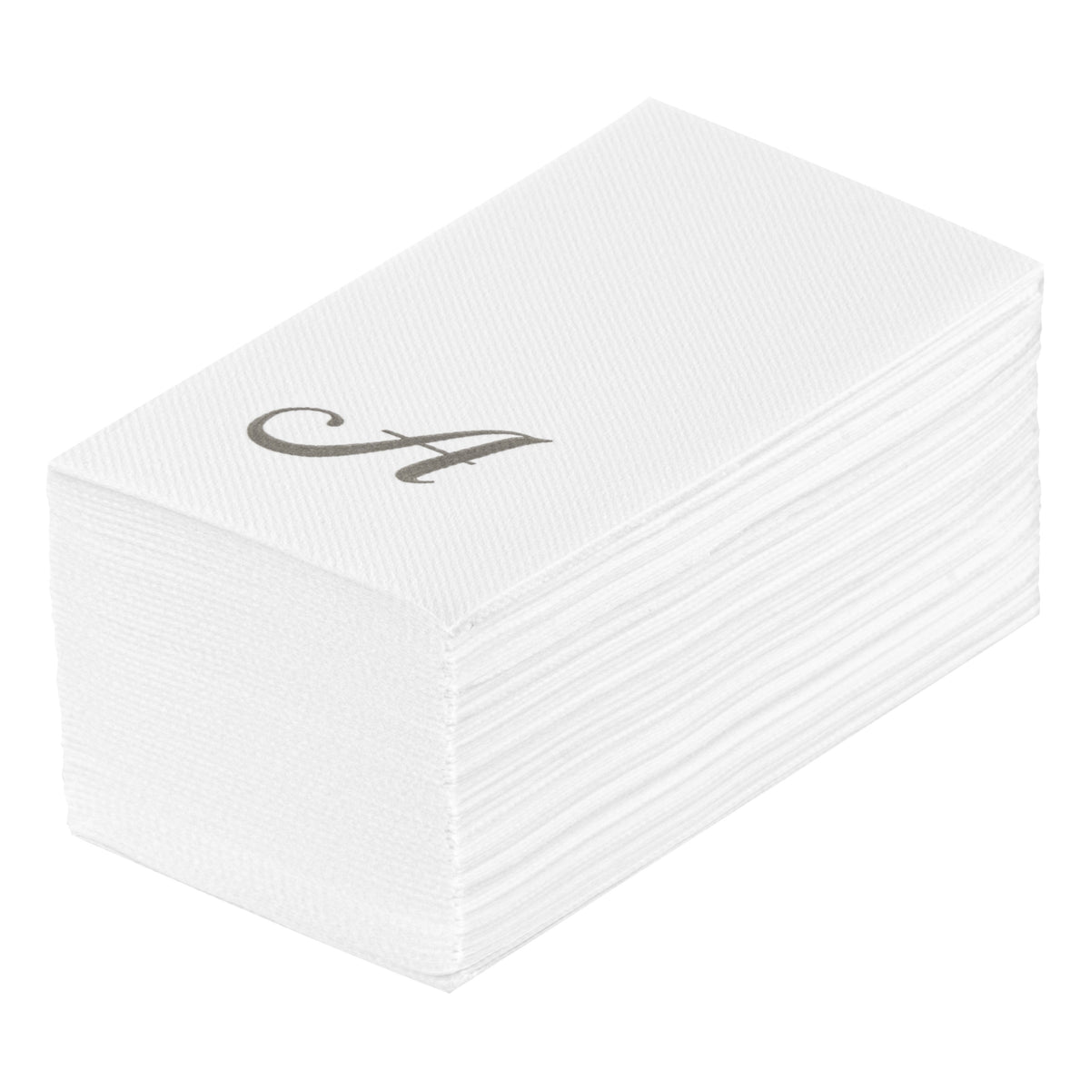 Towels, Guest, Luxenap, Linen-Like, White, with Silver Cursive Letter A, Air Laid, 15.75 x 8 Inch, 1 Each,2000 - 1 COUNT