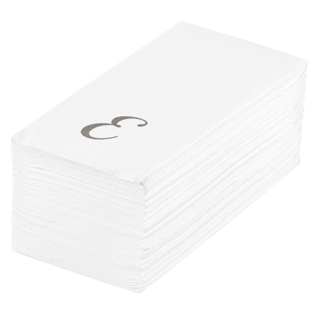 Towels, Guest, Luxenap, Linen-Like, White, with Silver Cursive Letter E, Air Laid, 15.75 x 8 Inch,2000 - 1 EACH