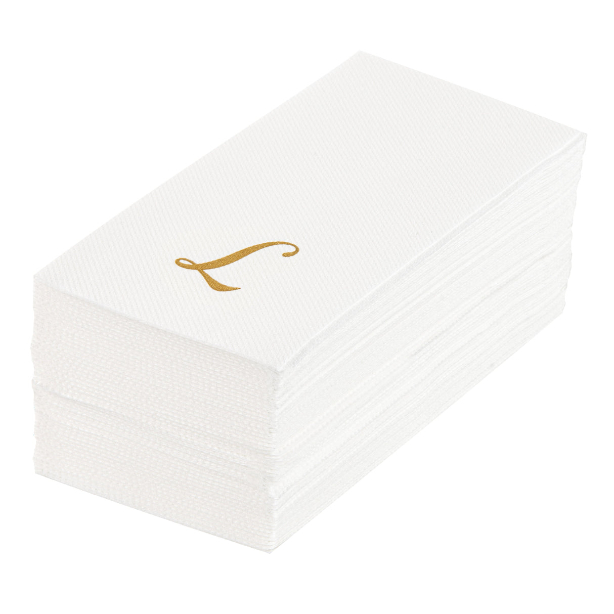 Towels, Guest, Luxenap, Linen-Like, White, with Gold Cursive Letter L, Air Laid, 15.75 x 8 Inch,2000 - 1 EACH