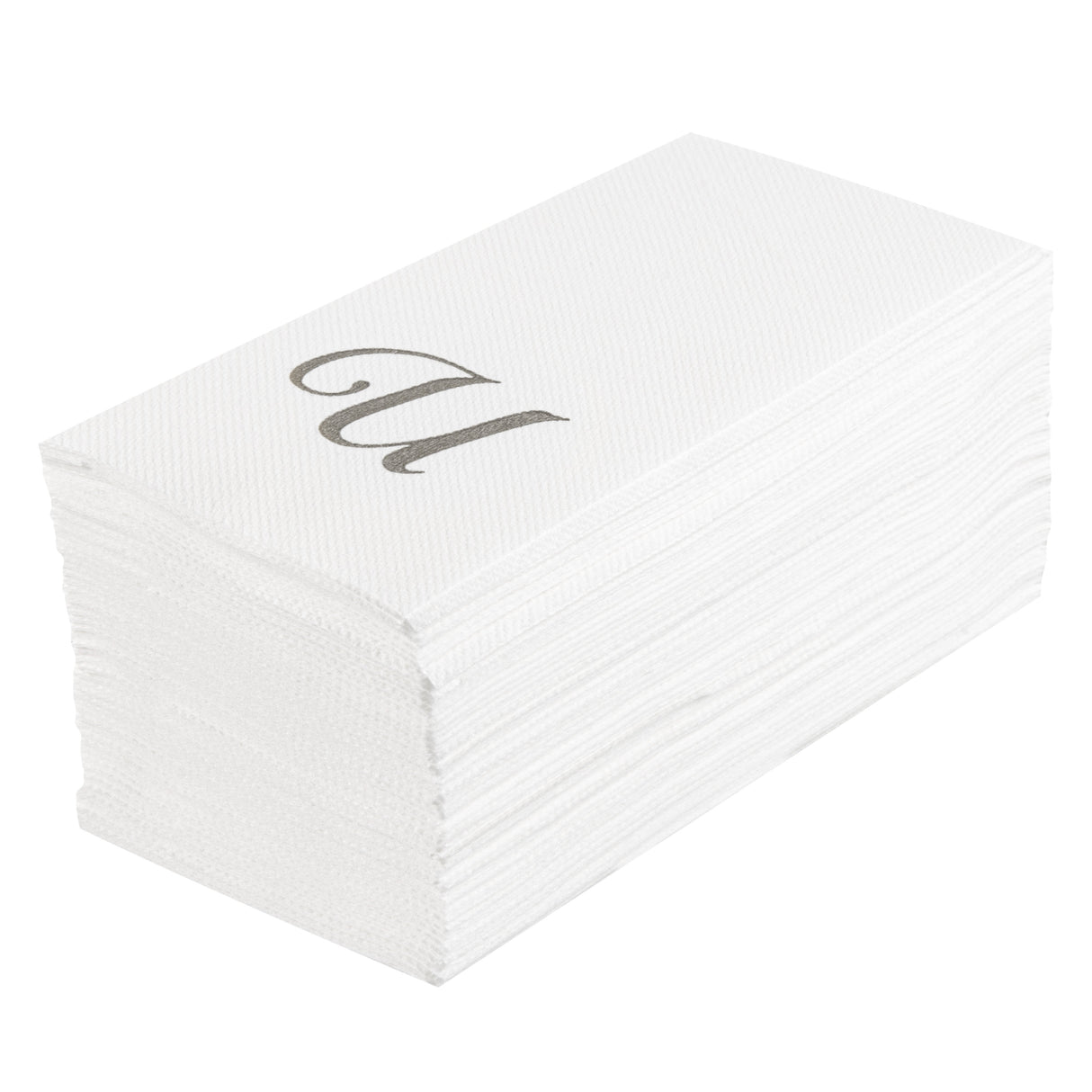 Towels, Guest, Luxenap, Linen-Like, White, with Silver Cursive Letter U, Air Laid, 15.75 x 8 Inch,2000 - 1 EACH