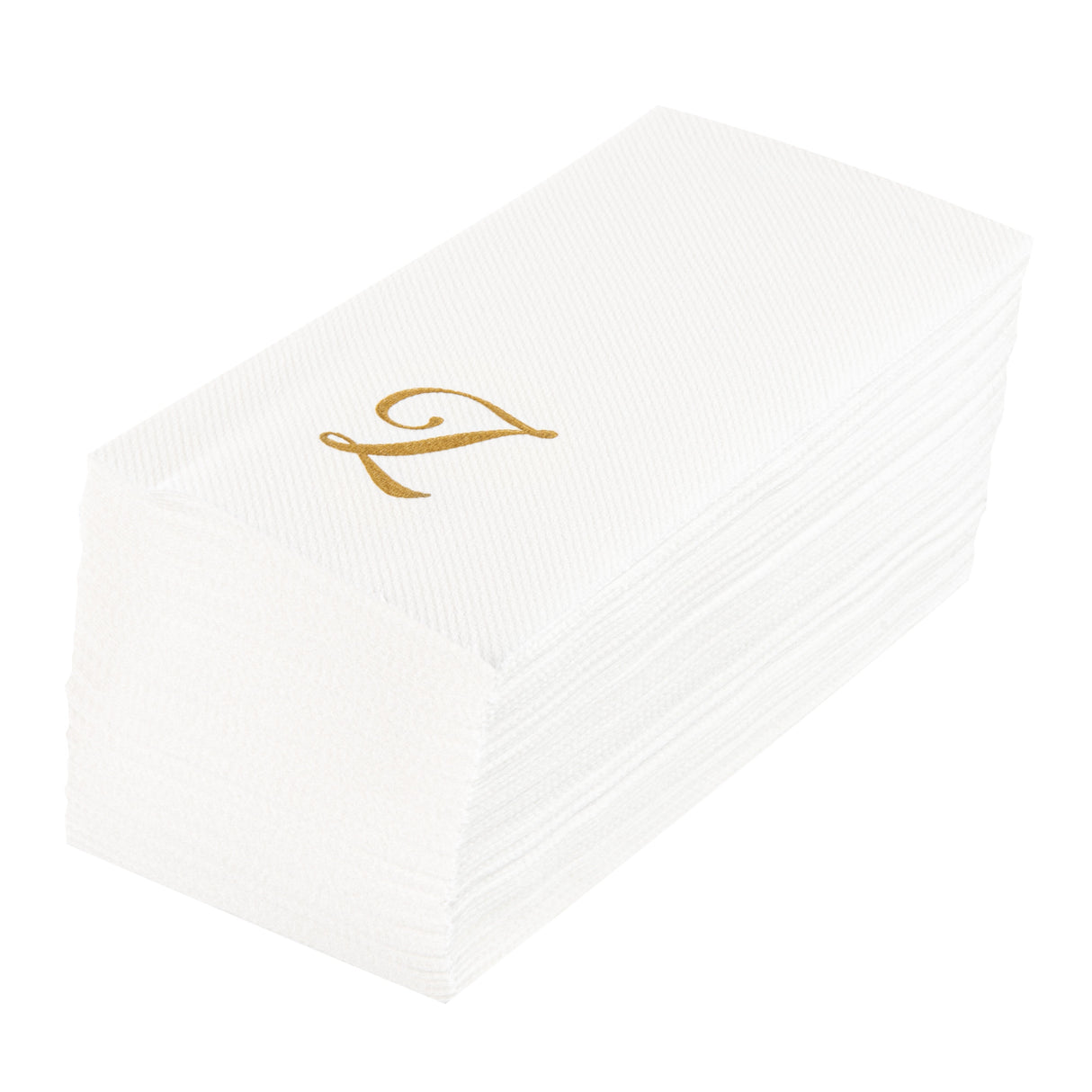 Towels, Guest, Luxenap, Linen-Like, White, with Gold Cursive Letter Z, Air Laid, 15.75 x 8 Inch,2000 - 1 EACH