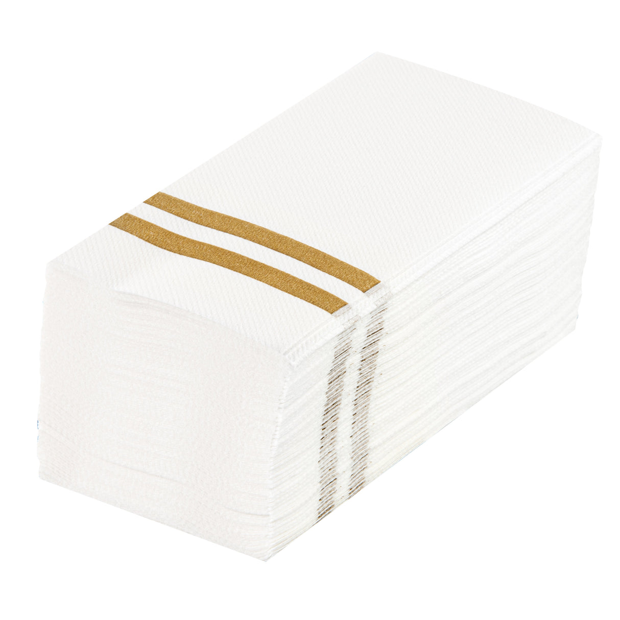 Towels, Guest, Luxenap, Linen-Like, White, with Gold Stripes, Air Laid, 15.75 x 8 Inch,2000 - 1 EACH