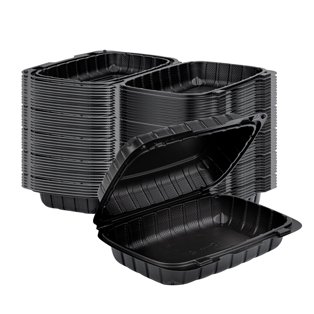 Containers, Thermo Tek 30 Ounce, Mineral-Filled Plastic, Black, 9 x 6 x 3 Inch, Clamshell,100 - 1 EACH