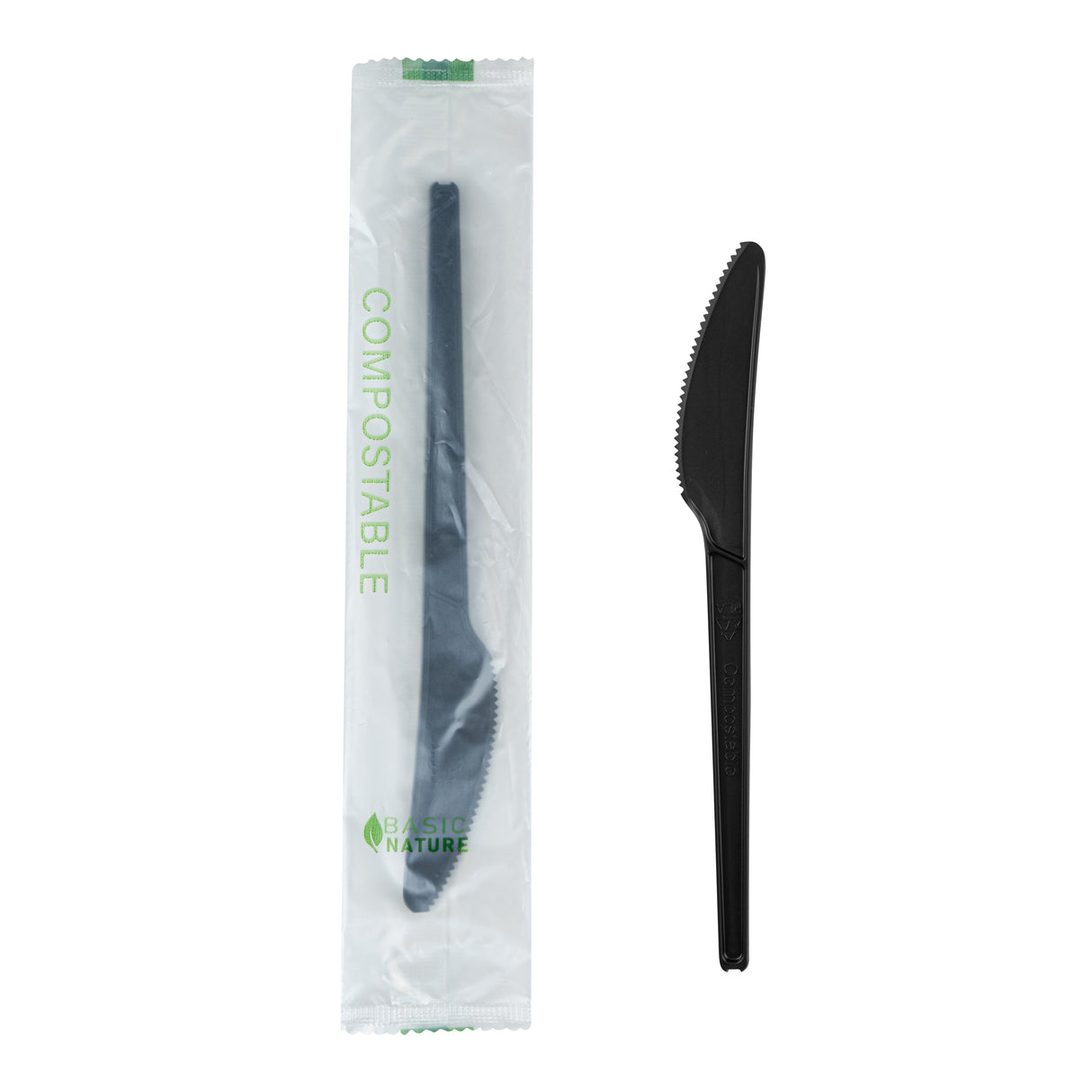 Knives, Basic Nature, Plastic, Black, 6.5 Inch, CPLA, Heat-Resistant,250 - 1 EACH