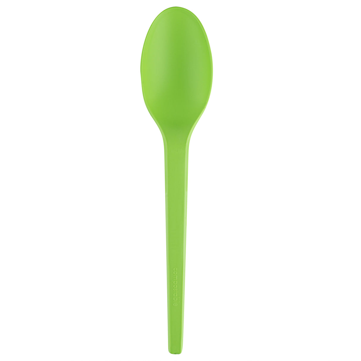 Spoons, Basic Nature, Plastic, Green, CPLA, 6.5 Inch, Heat-Resistant,250 - 1 EACH