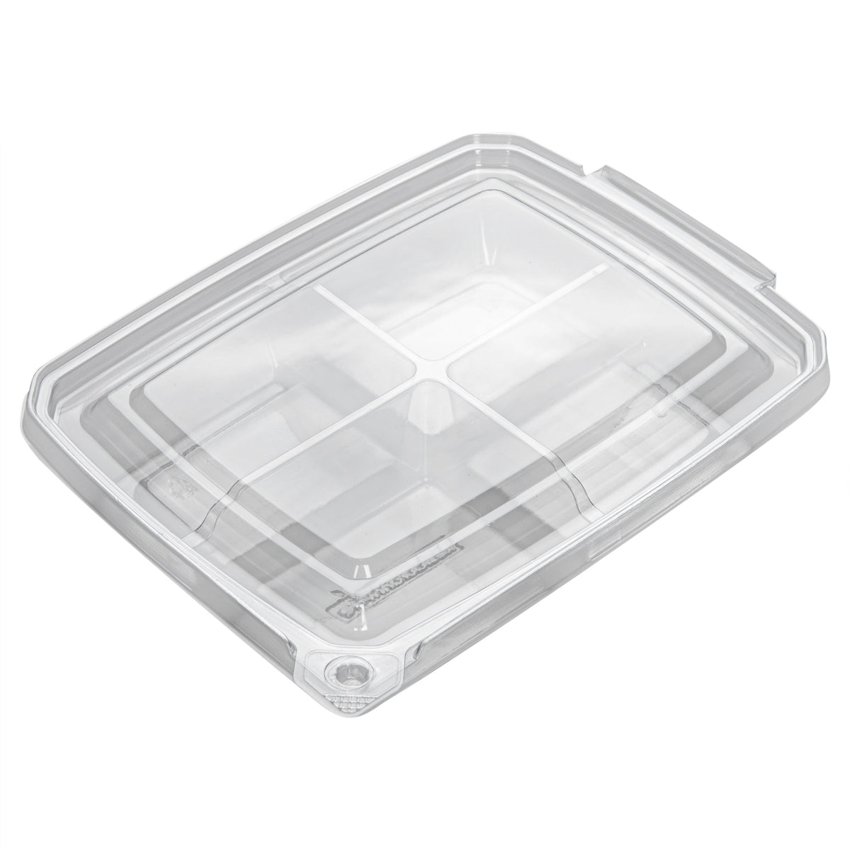 Containers, 4-Compartment, Tamper Tek 13 Ounce, Plastic, Clear, 7 x 5.5 x 1.5 Inch, with Lid, Tamper-Evident, 1 Each,100 - 1 COUNT