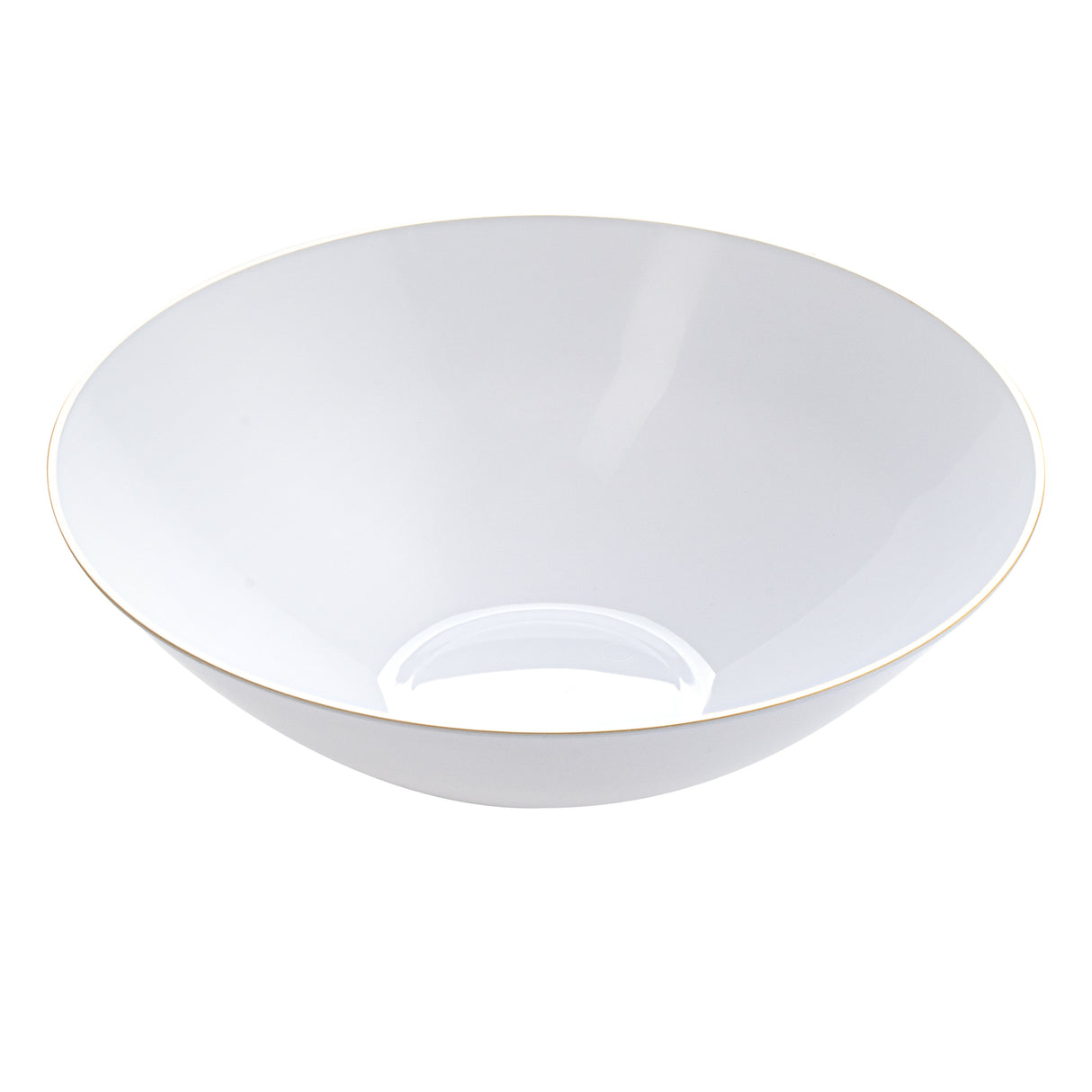 Bowls, Moderna 16 Ounce, Plastic, White with Gold-Rim, Round, 7 x 7 x 2 Inch,100 - 1 EACH