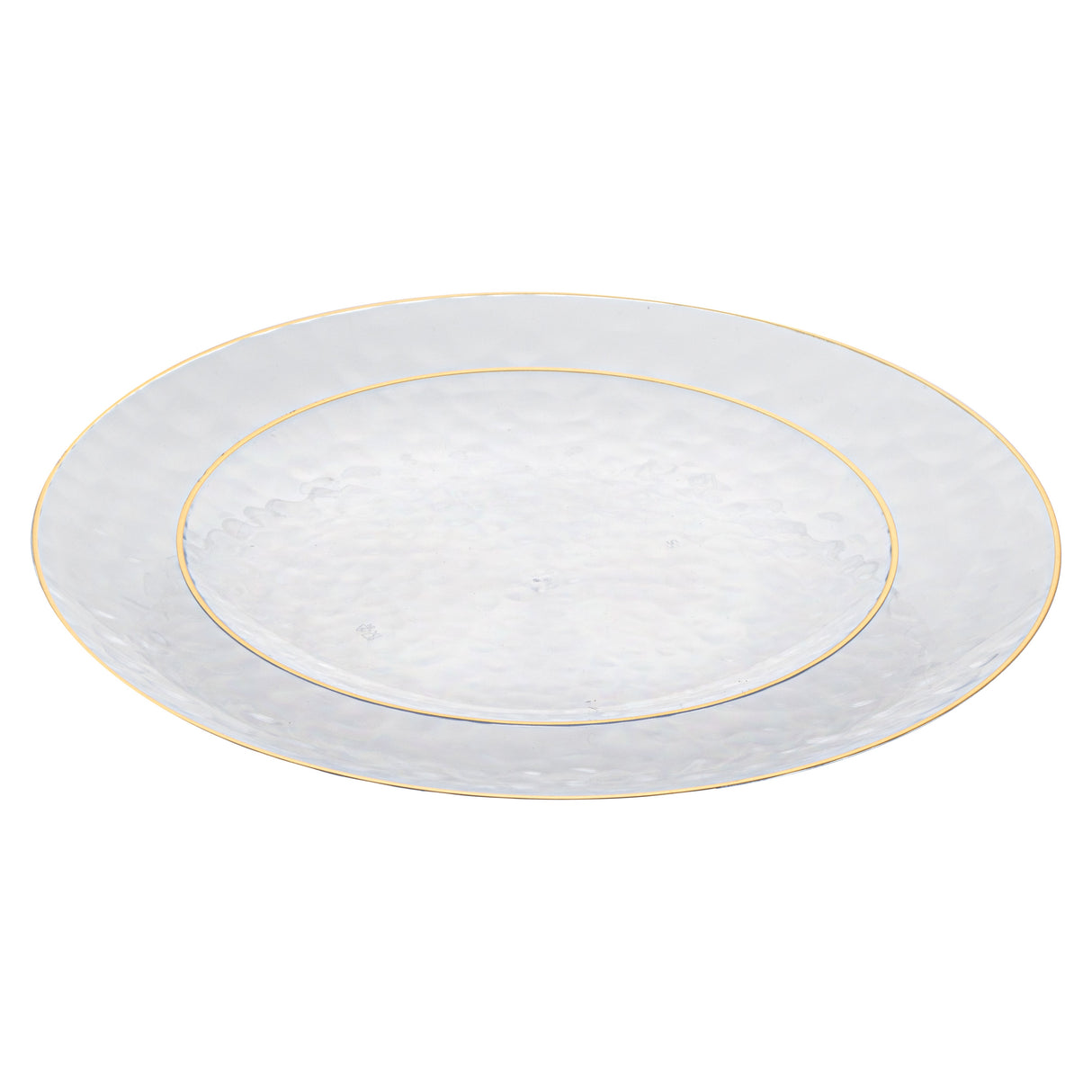Plate Sets, 7 & 10 Inch, Plastic, Clear with Gold-Rim, Round,40 - 1 EACH