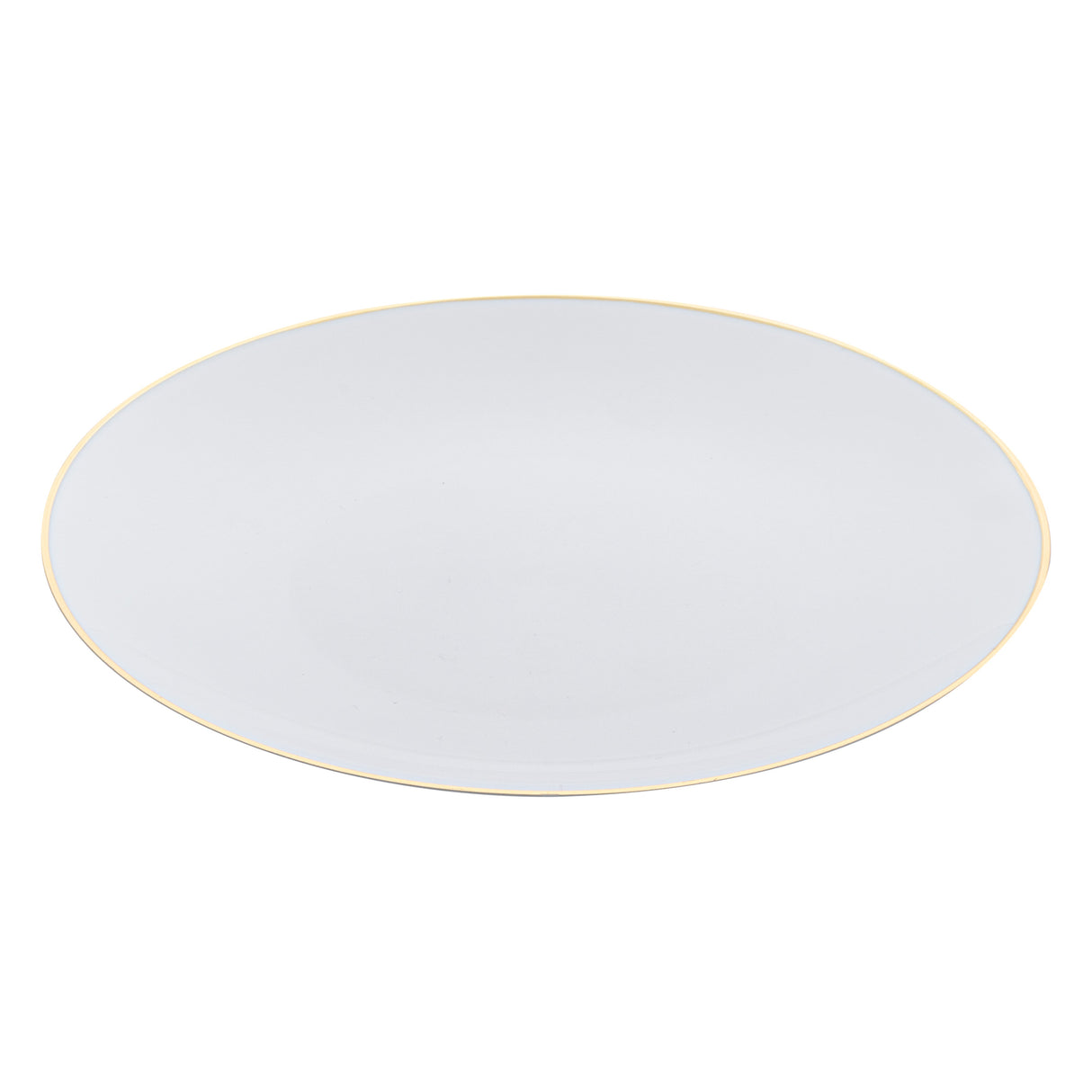 Plates, Moderna 7.5 x 0.5 Inch, Plastic, White with Gold-Rim, Round,200 - 1 EACH